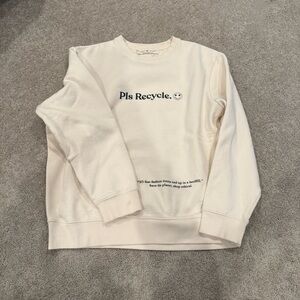 Mariposa Vintage 'Pls Recycle' Cream Sweatshirt